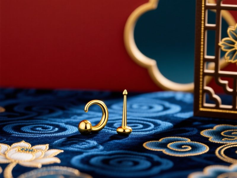 黄金耳钉怎么选：弯钩、直针与耳堵的牢固度