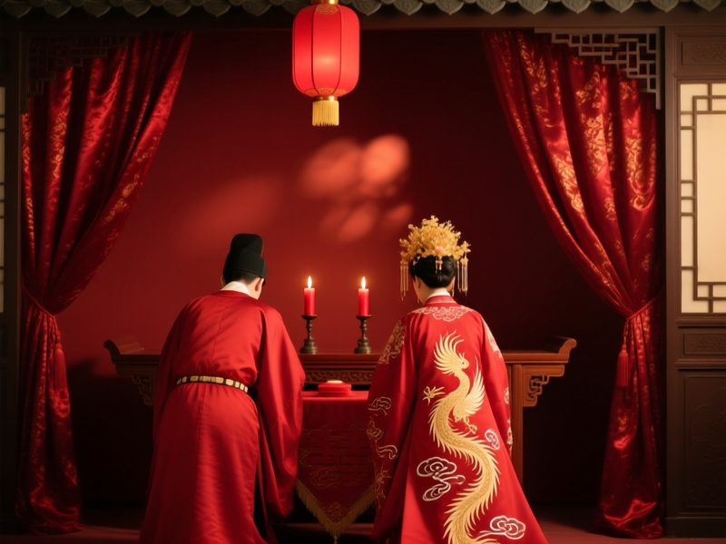 中式婚堂拜堂场景
